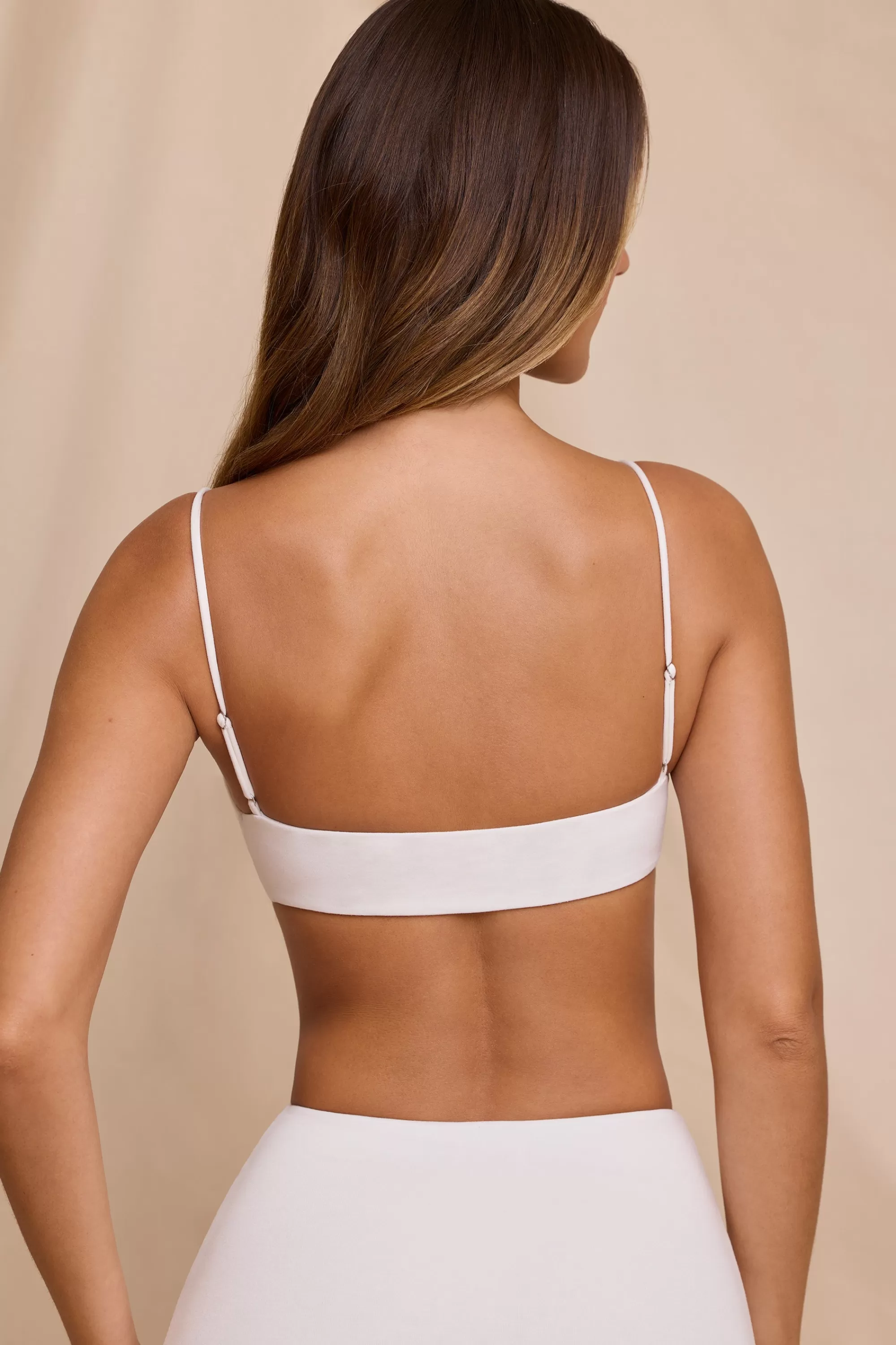 Oh Polly Scoop Neck Bralet In White Store