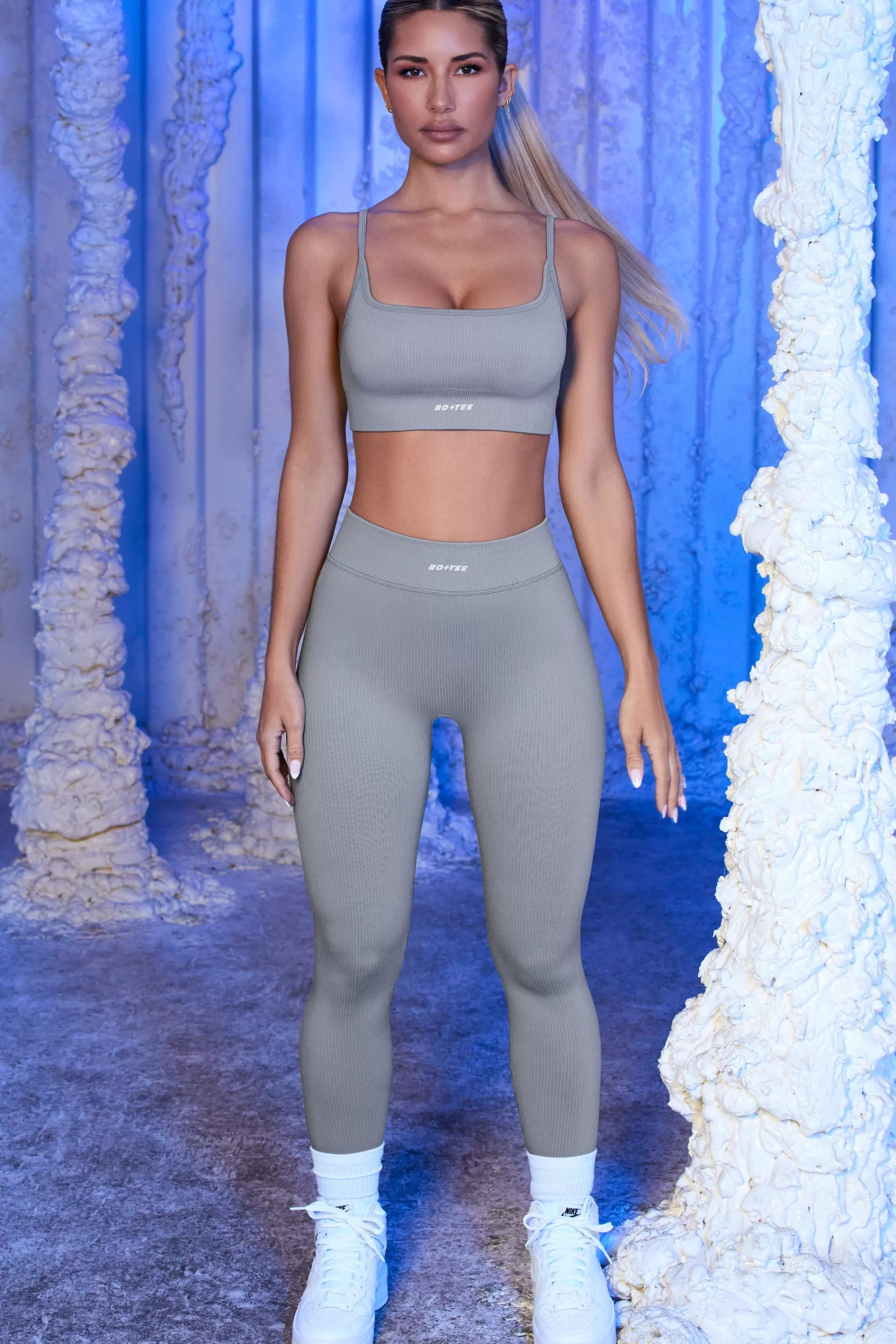 Oh Polly Seamless Full Length Leggings In Grey Best Sale