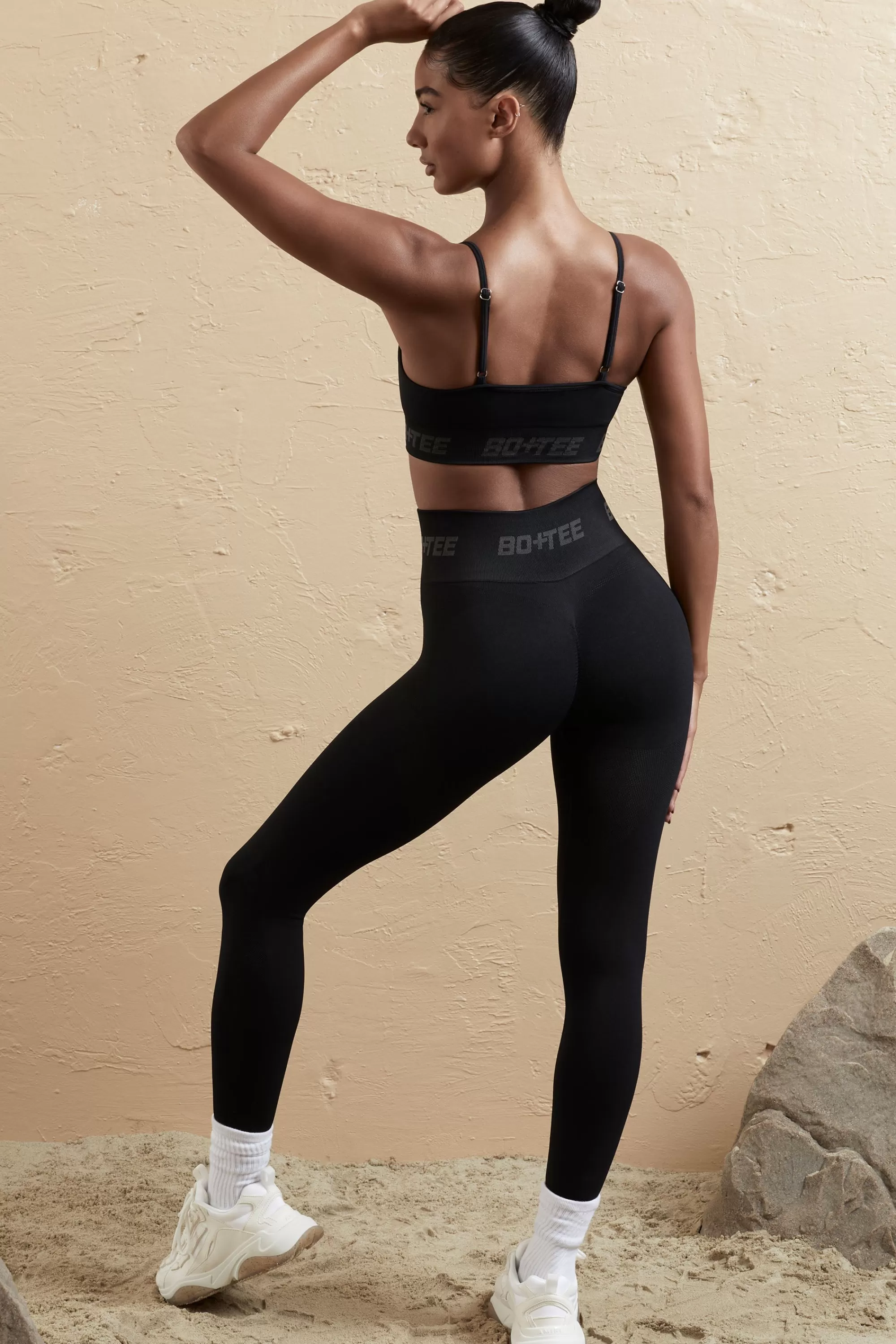 Oh Polly Seamless High Waist Leggings In Black Clearance