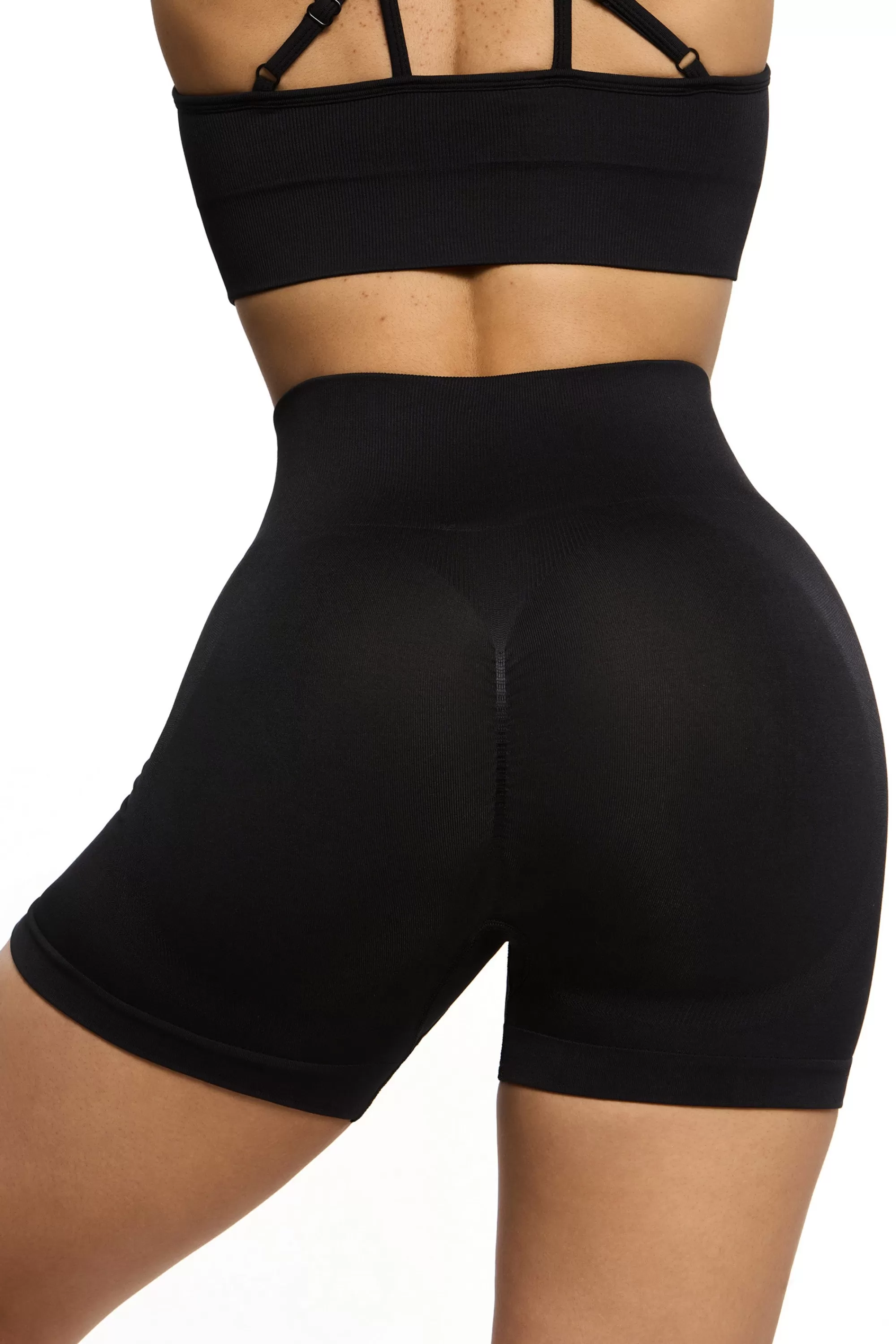 Oh Polly Seamless High Waist Mini Shorts In Black Cheap