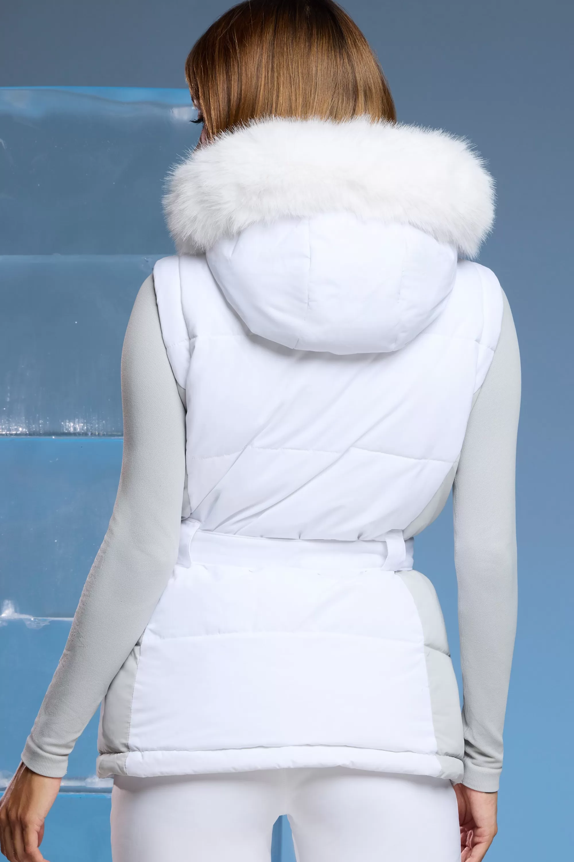 Oh Polly Ski Jacket With Detachable Sleeves In White Fashion