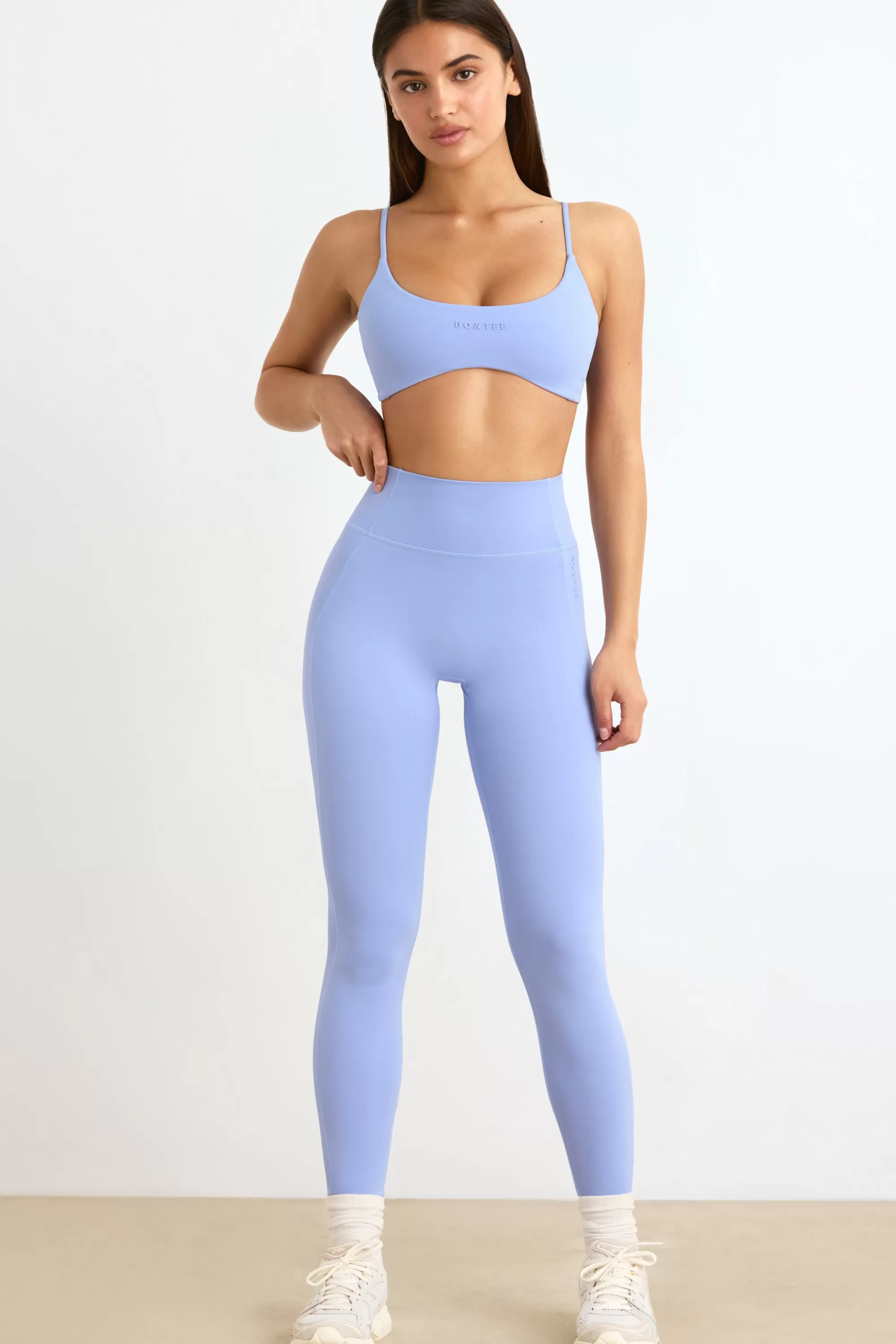 Oh Polly Soft Active Leggings In Lavender Blue Clearance