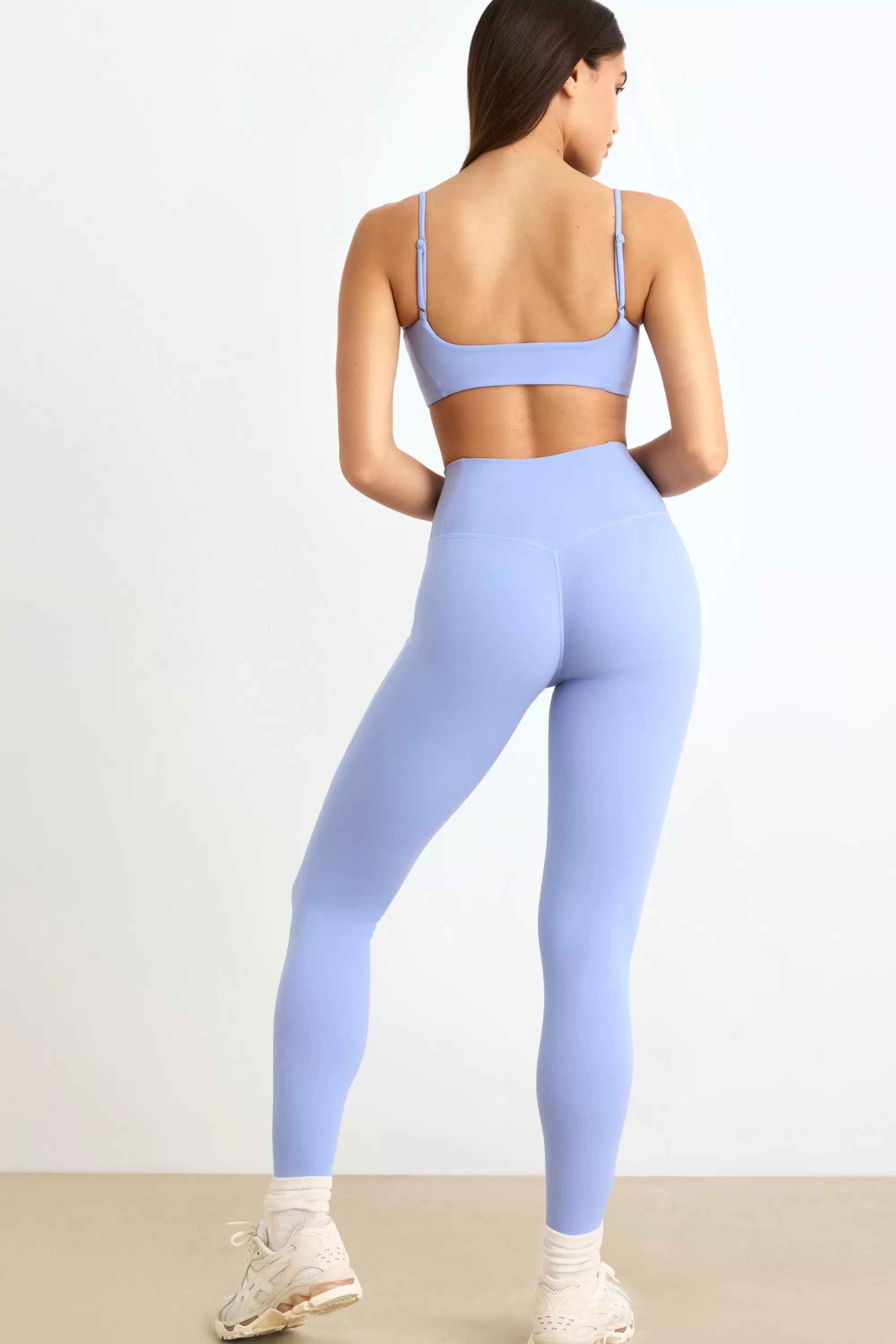 Oh Polly Soft Active Leggings In Lavender Blue Clearance