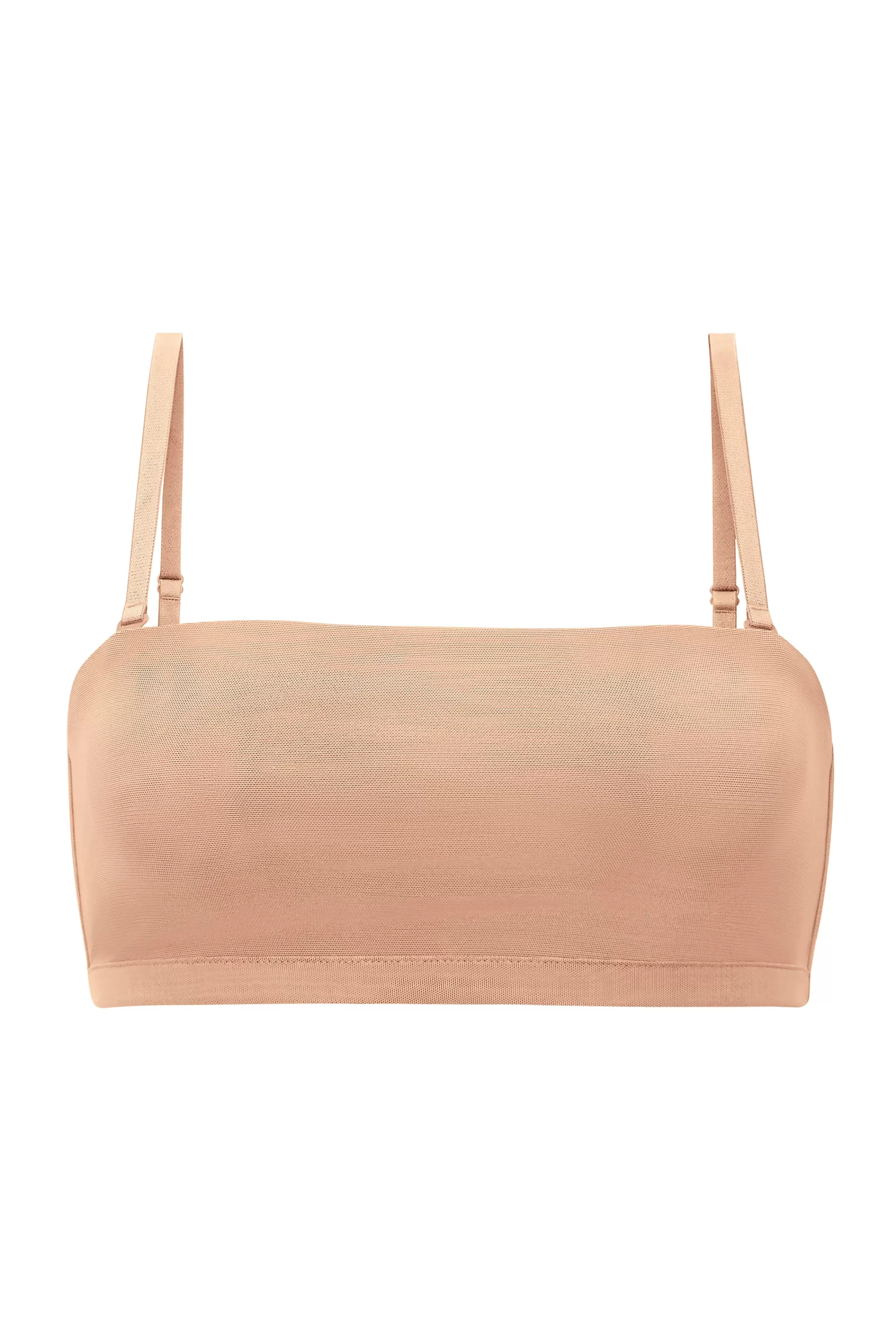 Oh Polly Soft Mesh Bandeau Bra In Warm Peach Shop