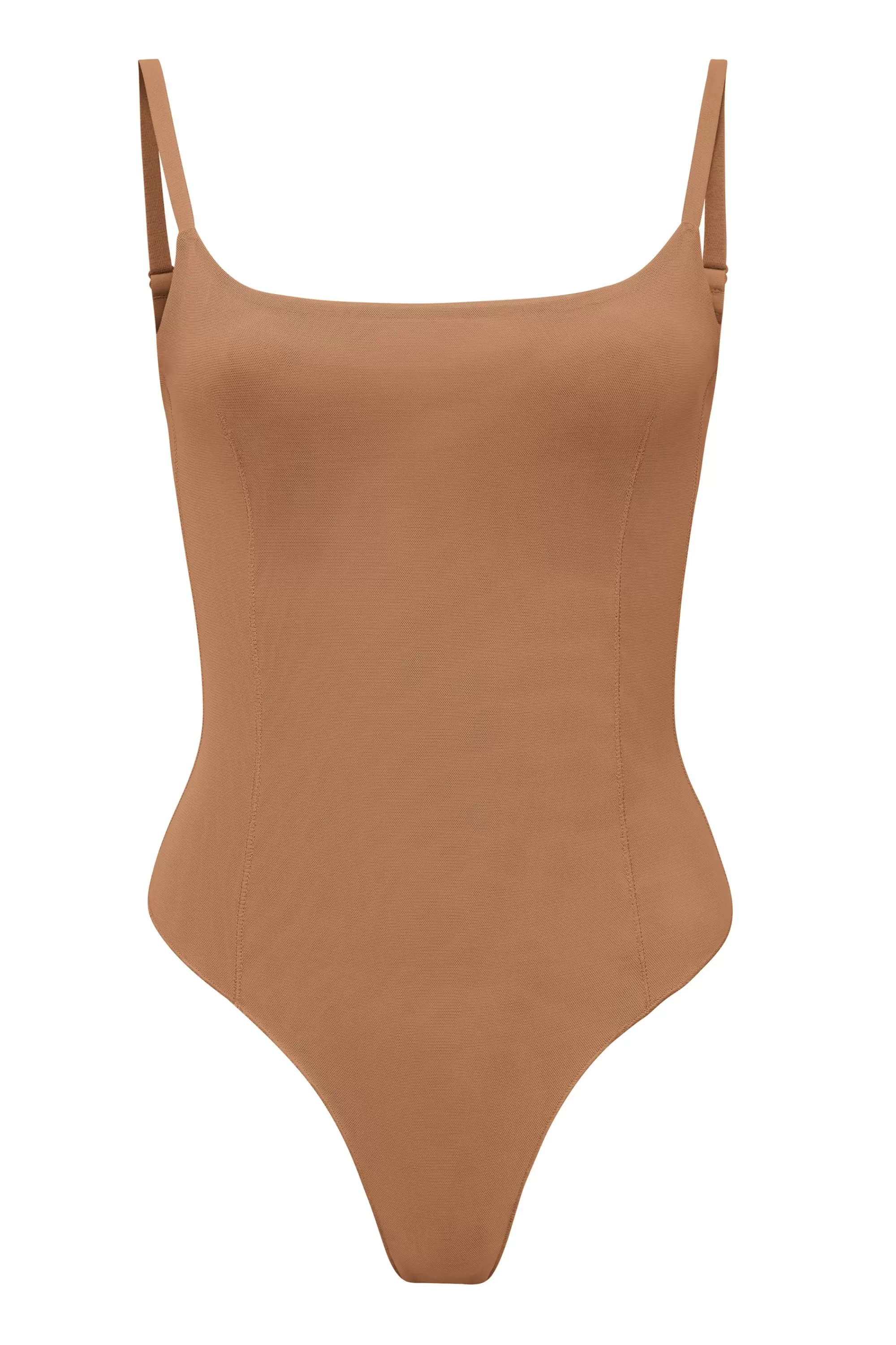 Oh Polly Soft Mesh Bodysuit In Honey Cheap