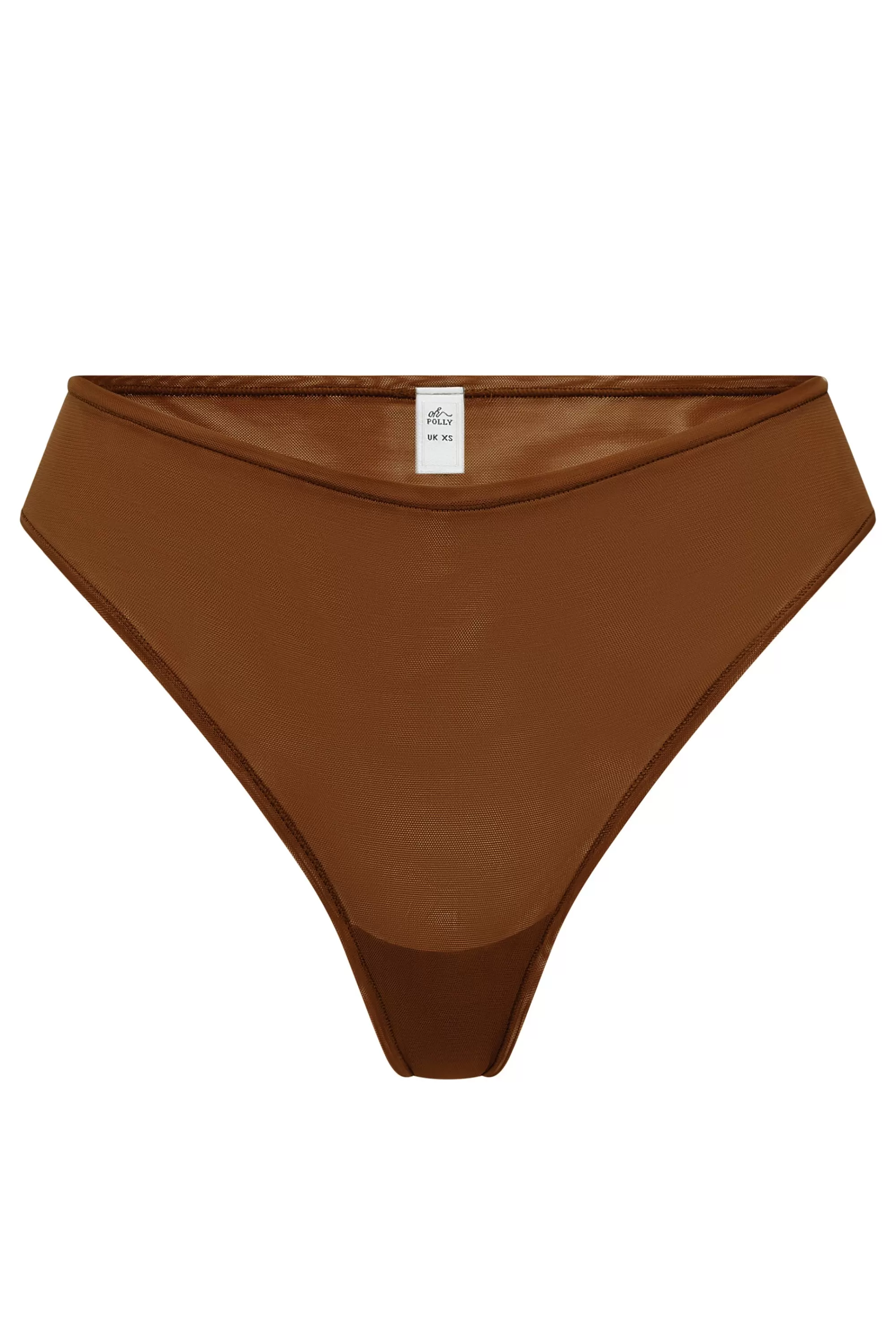 Oh Polly Soft Mesh Brief In Chestnut Hot