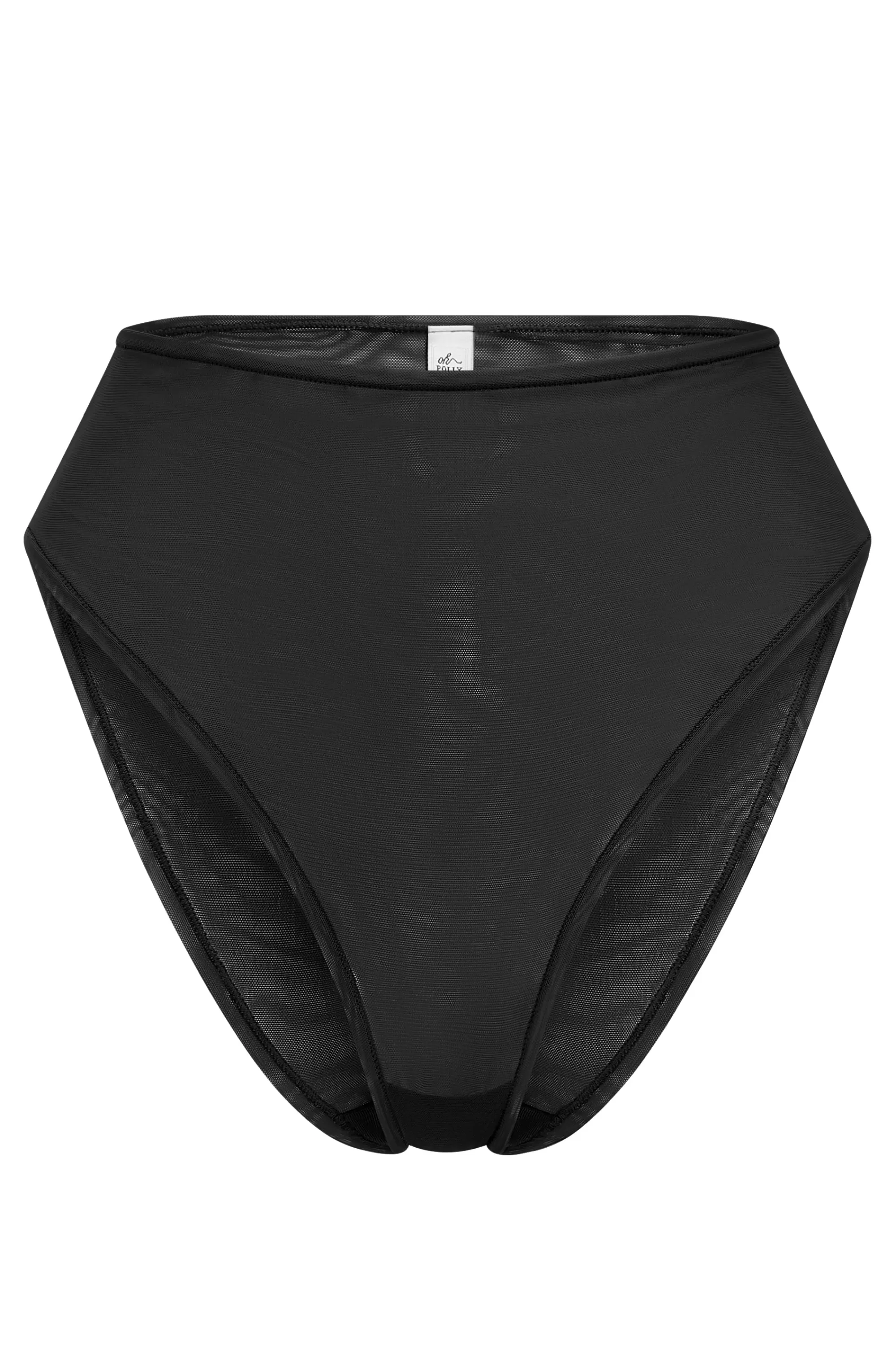 Oh Polly Soft Mesh High Waisted Knicker In Black Outlet