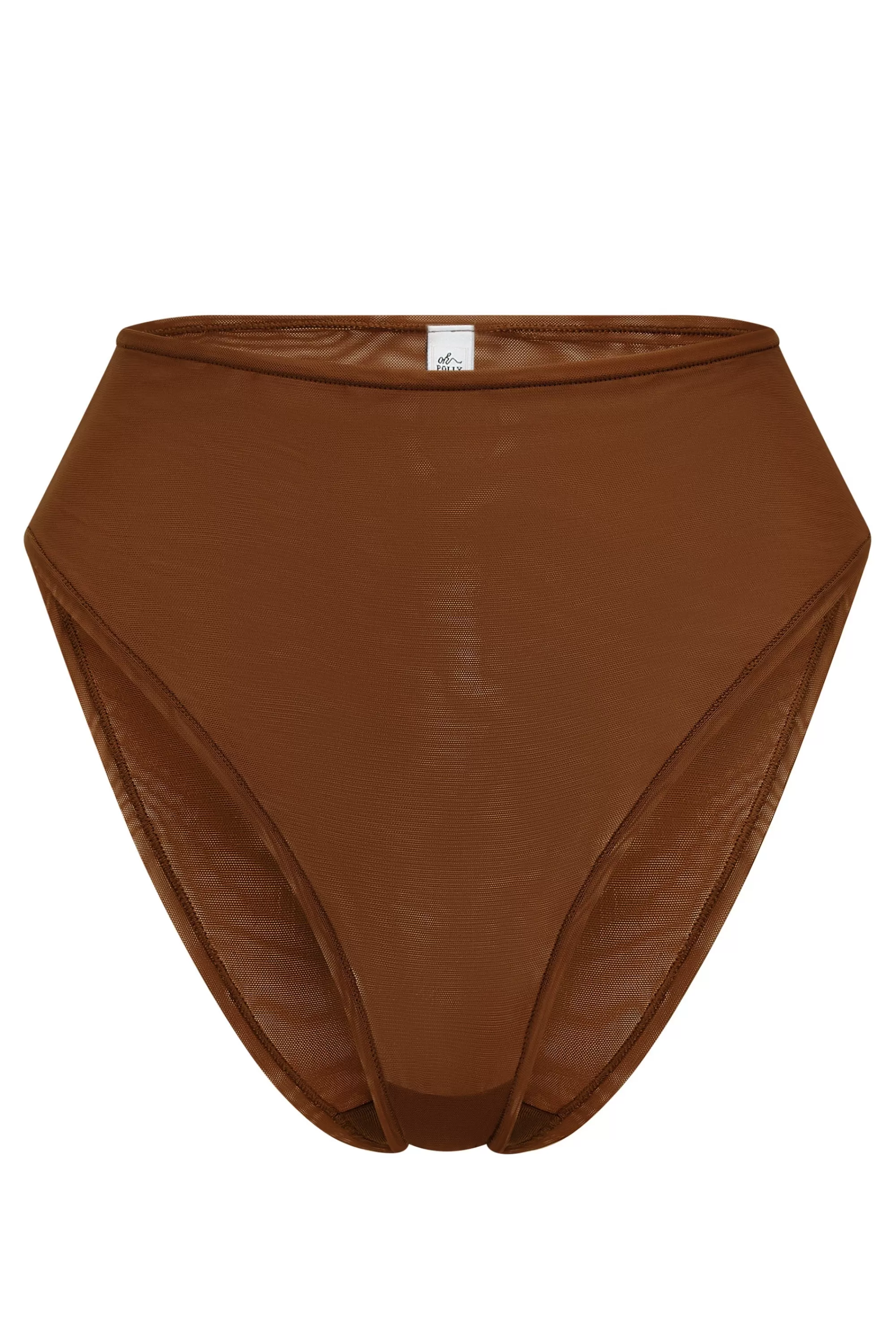 Oh Polly Soft Mesh High Waisted Knicker In Chestnut Cheap