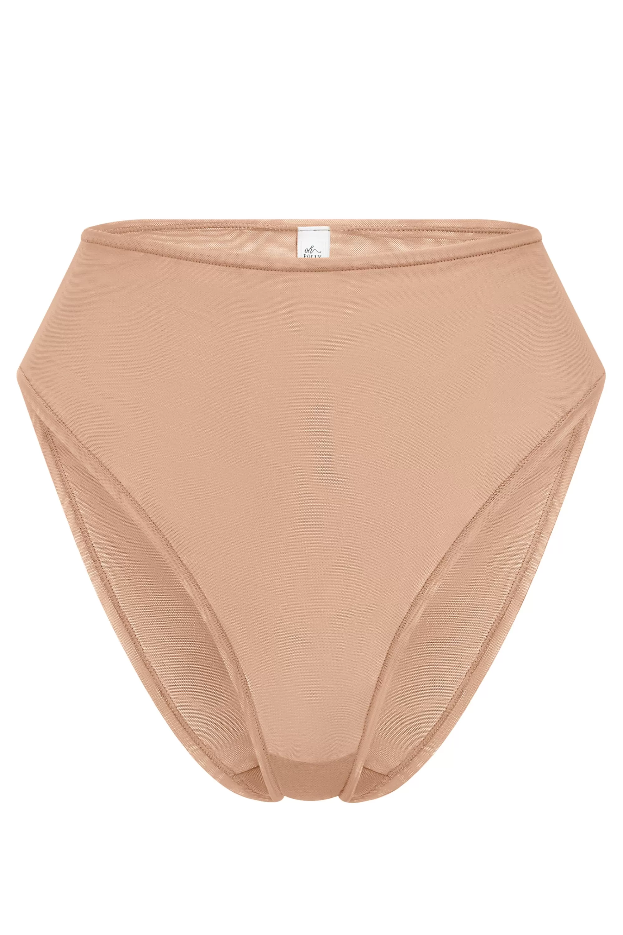 Oh Polly Soft Mesh High Waisted Knicker In Warm Peach Outlet