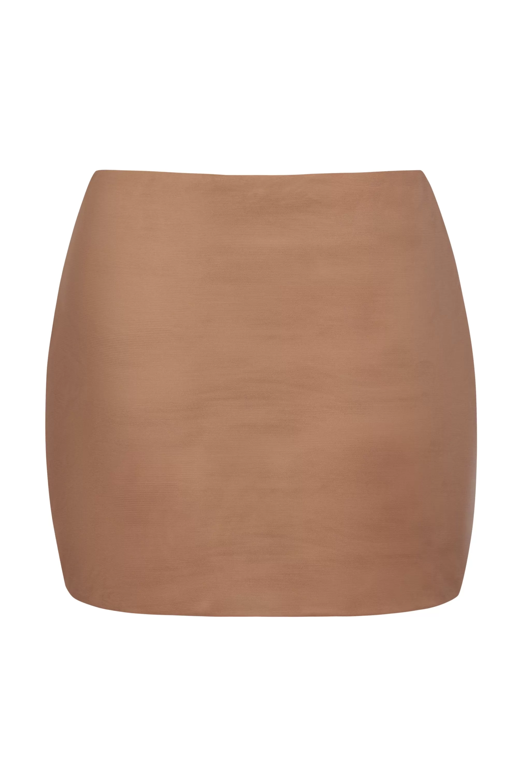 Oh Polly Soft Mesh Low-Rise Micro Mini Slip Skirt In Honey Fashion