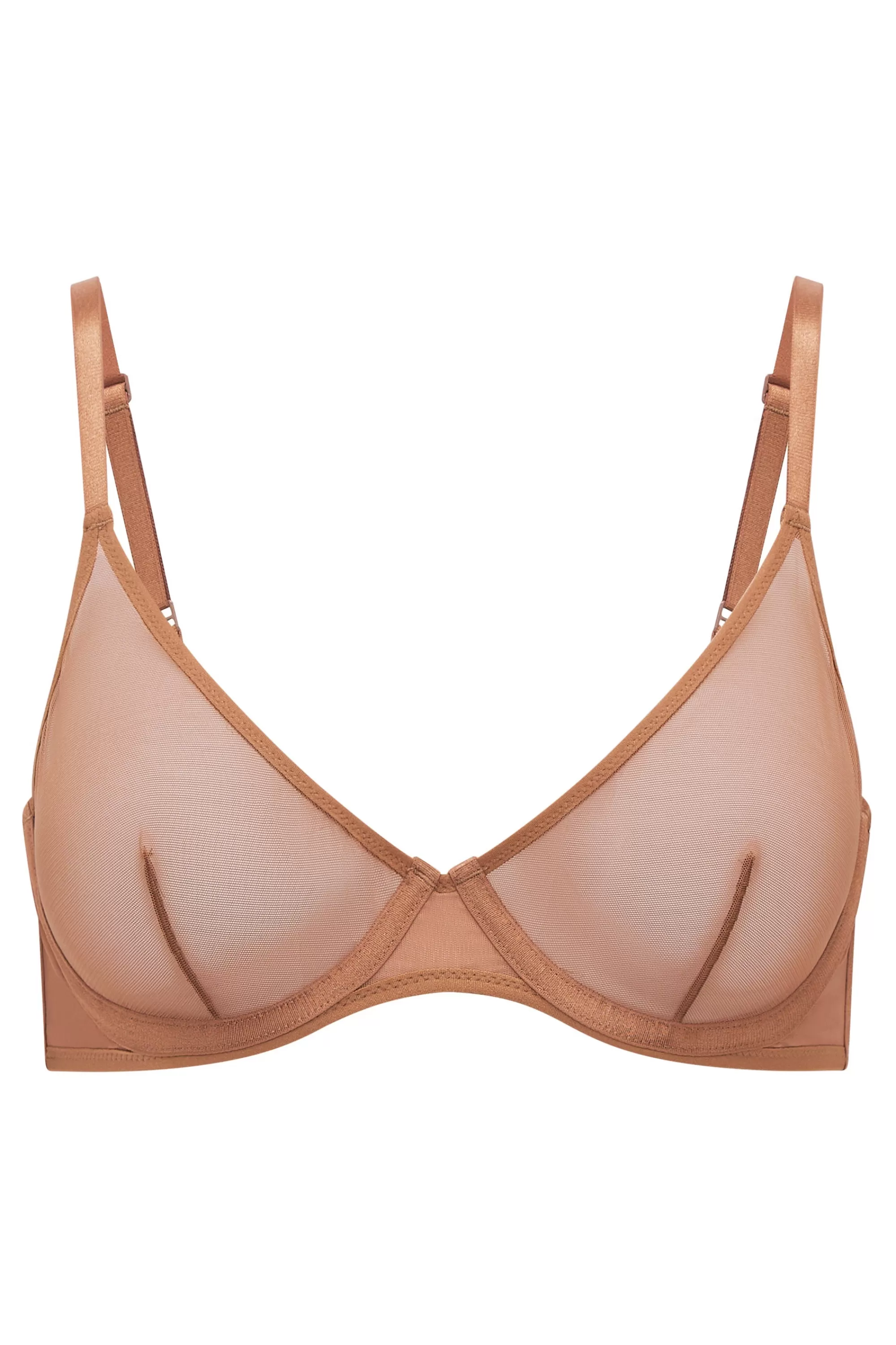 Oh Polly Soft Mesh Single Layer Underwired Bra In Honey Online