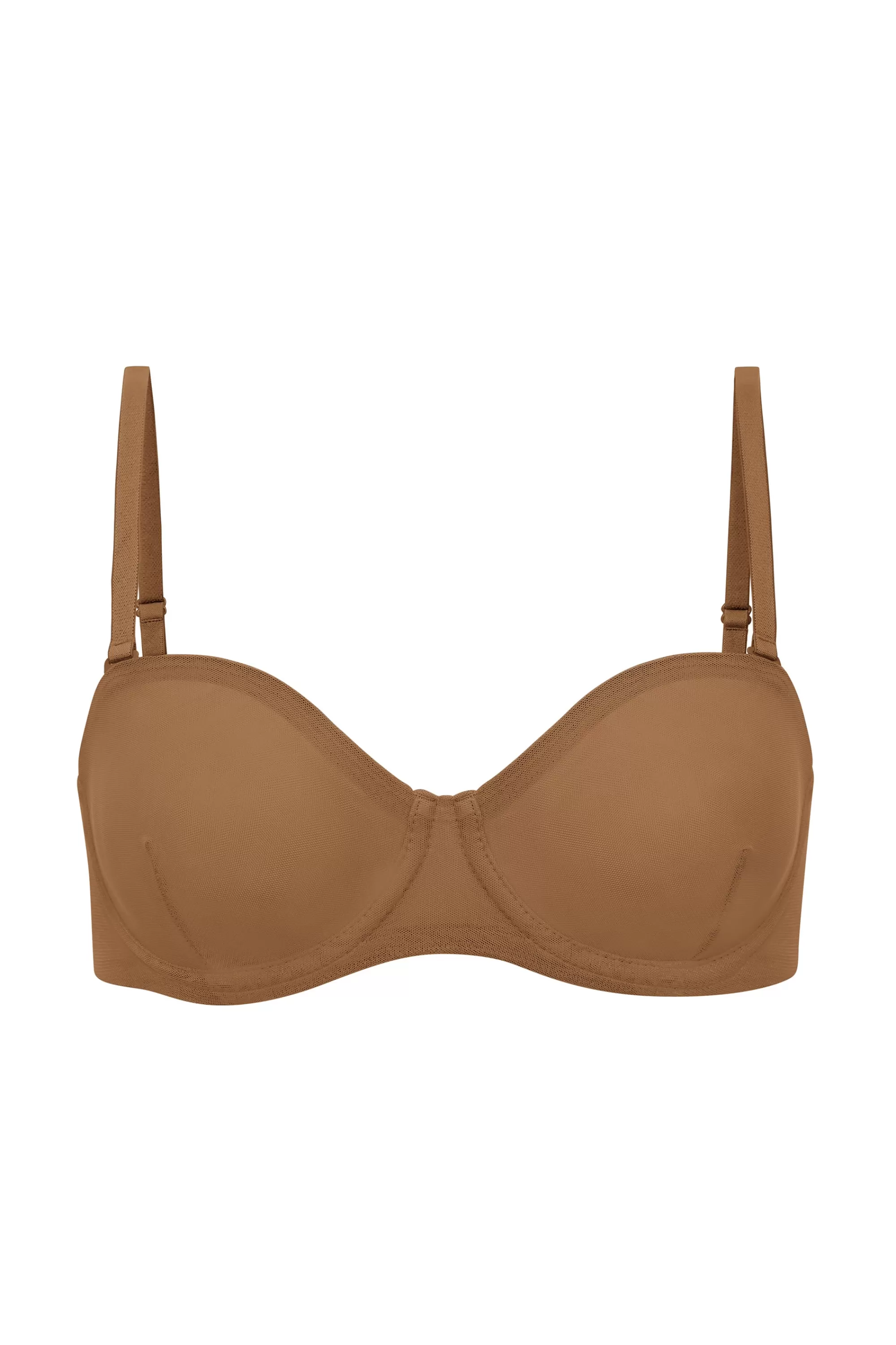 Oh Polly Soft Mesh Strapless Bra In Almond Online