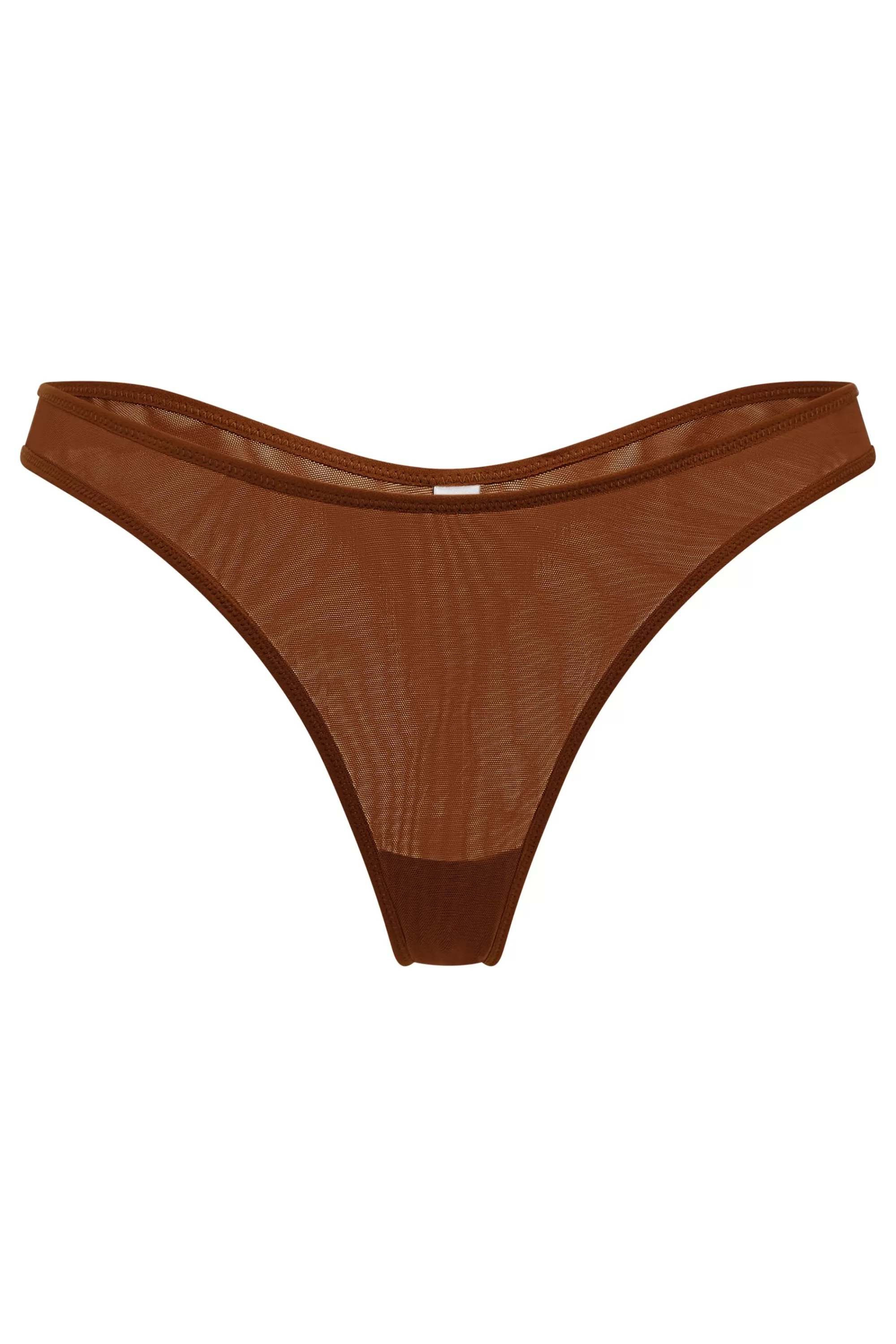 Oh Polly Soft Mesh Thong In Chestnut Shop