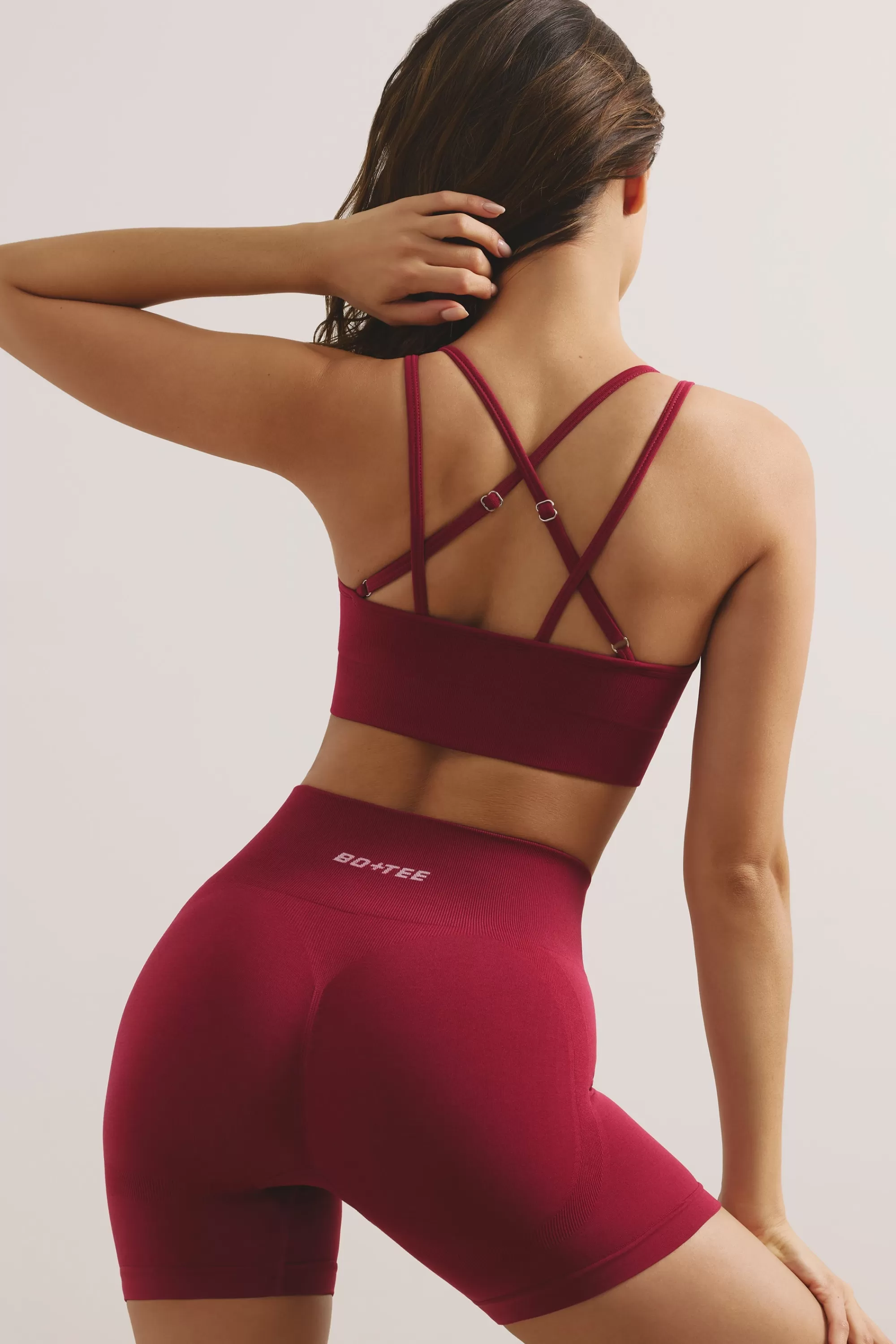 Oh Polly Strappy Define Luxe Sports Bra In Raspberry Clearance