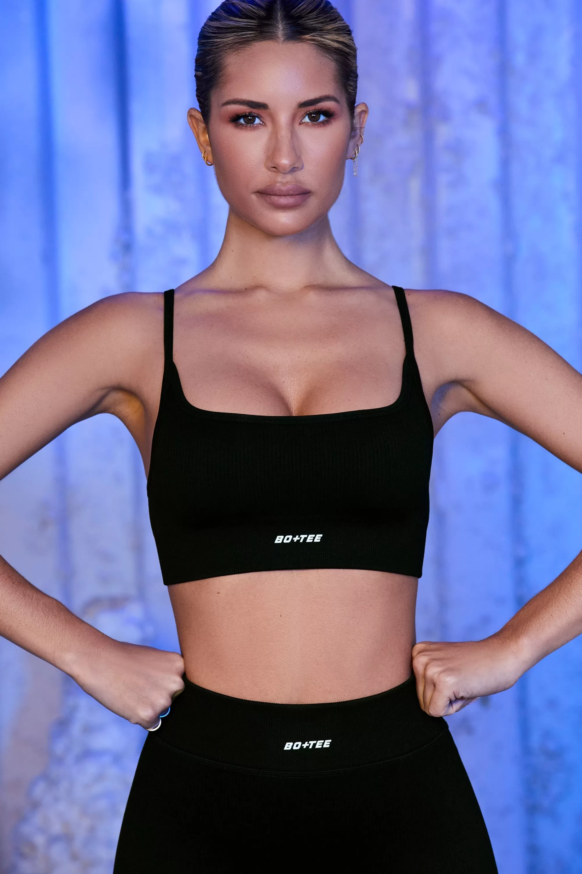 Oh Polly Strappy Sports Bra In Black Best