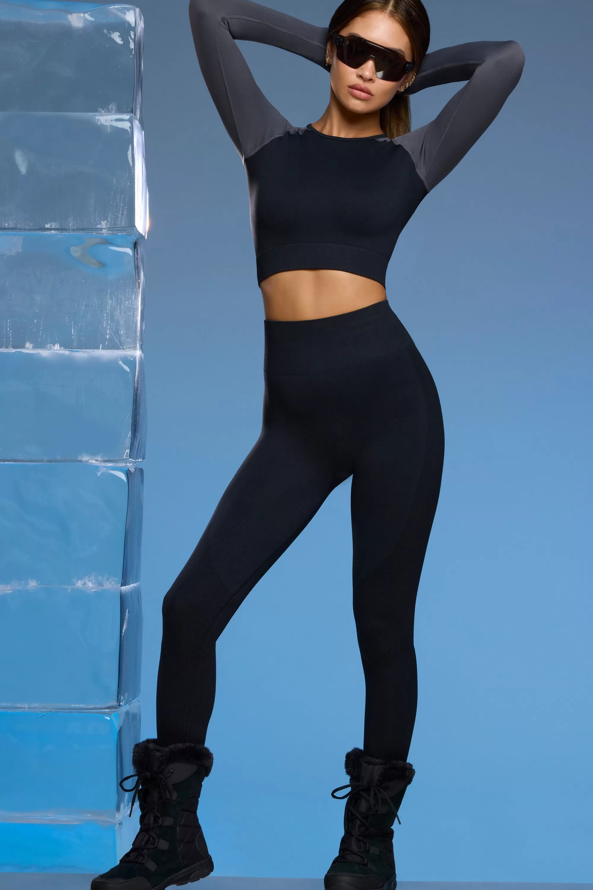 Oh Polly Super Sculpt Base Layer Leggings In Black Shop