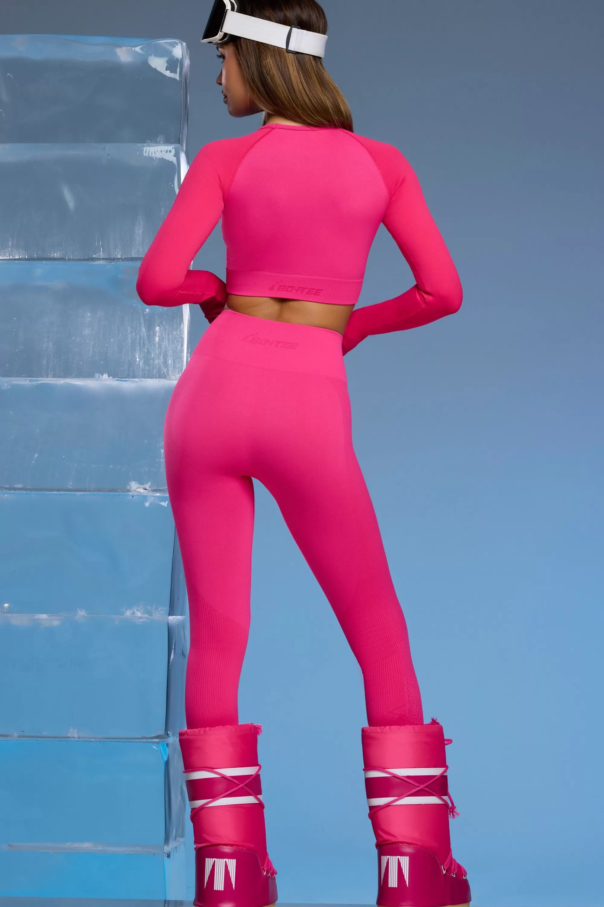 Oh Polly Super Sculpt Base Layer Leggings In Fuchsia Pink Shop