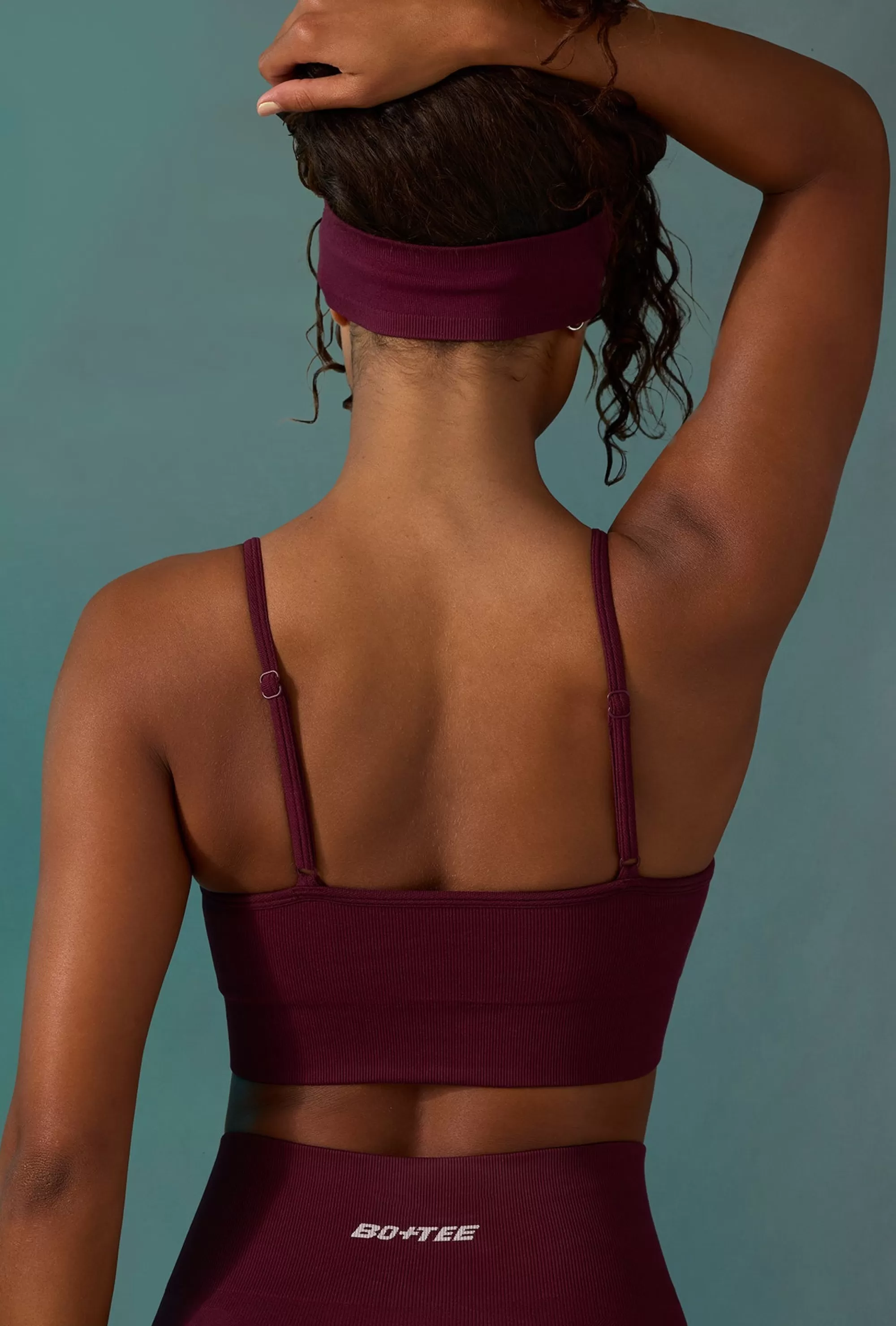 Oh Polly Super Sculpt Scoop Neck Sports Bra In Plum Best Sale