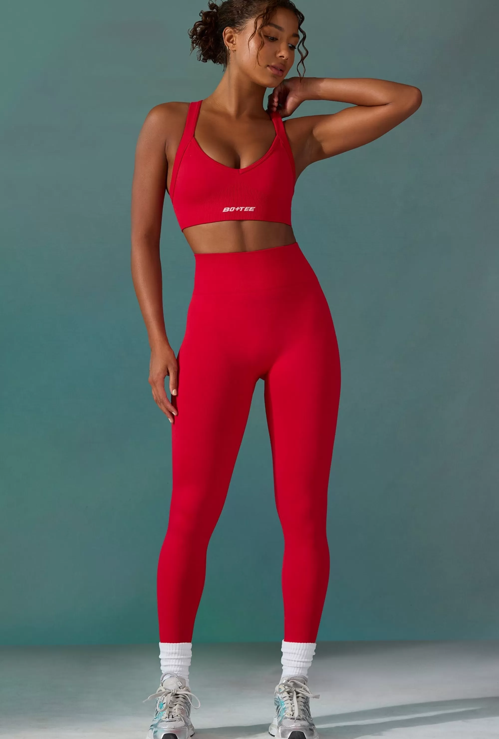 Oh Polly Super Sculpt Seamless Leggings In Tango Red Store