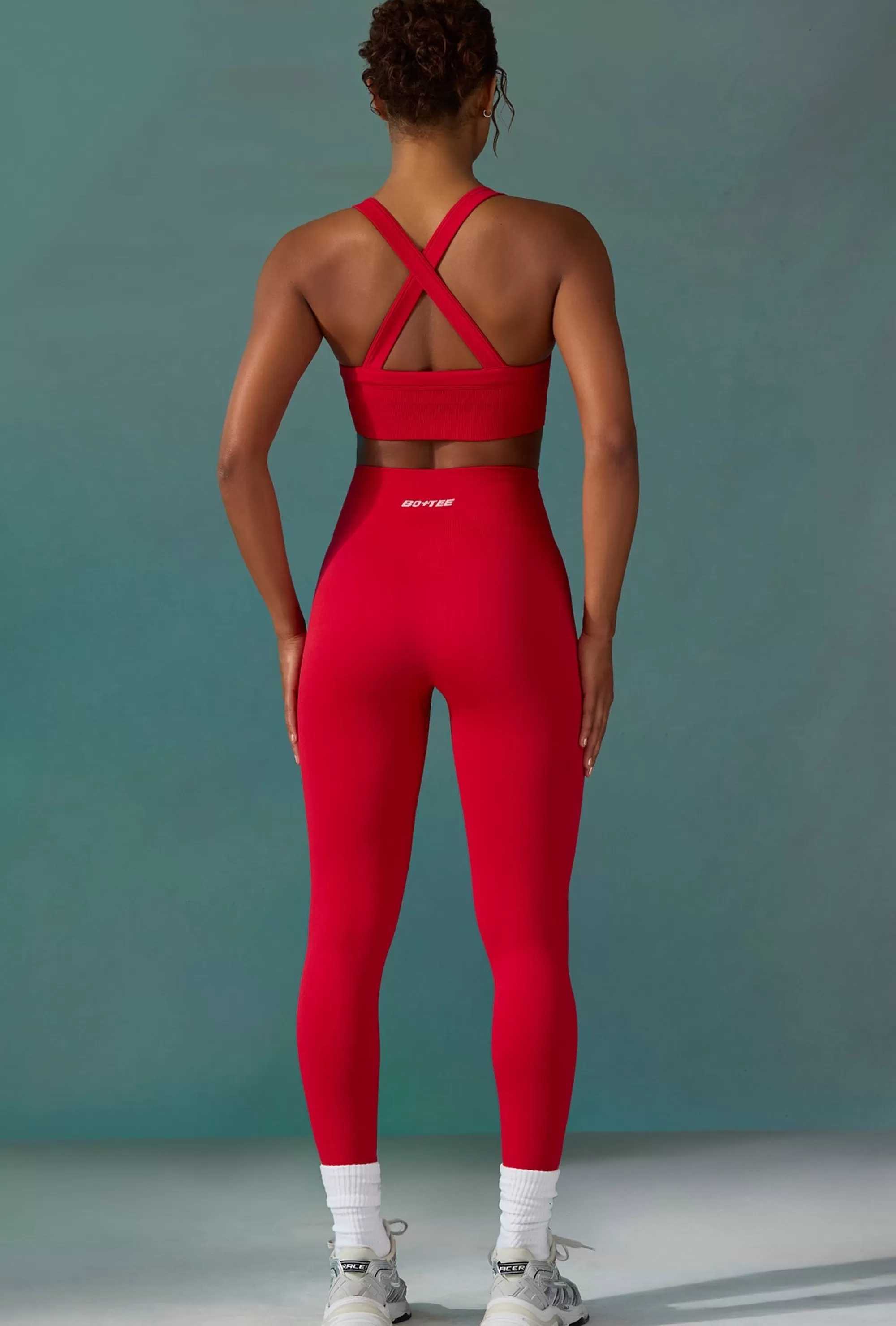 Oh Polly Super Sculpt Seamless Leggings In Tango Red Store