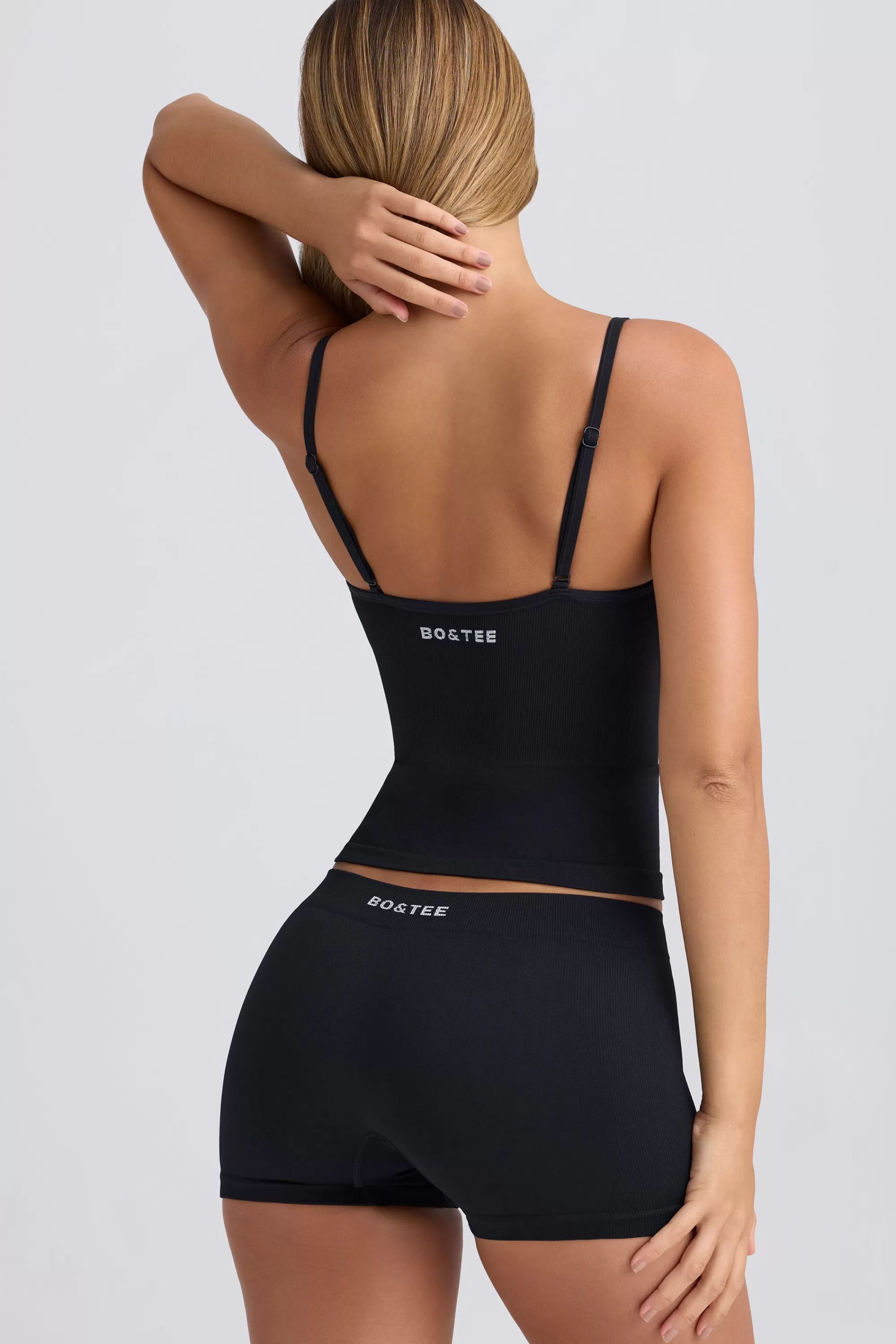 Oh Polly Super Sculpt Seamless Longline Tank Top In Black Best