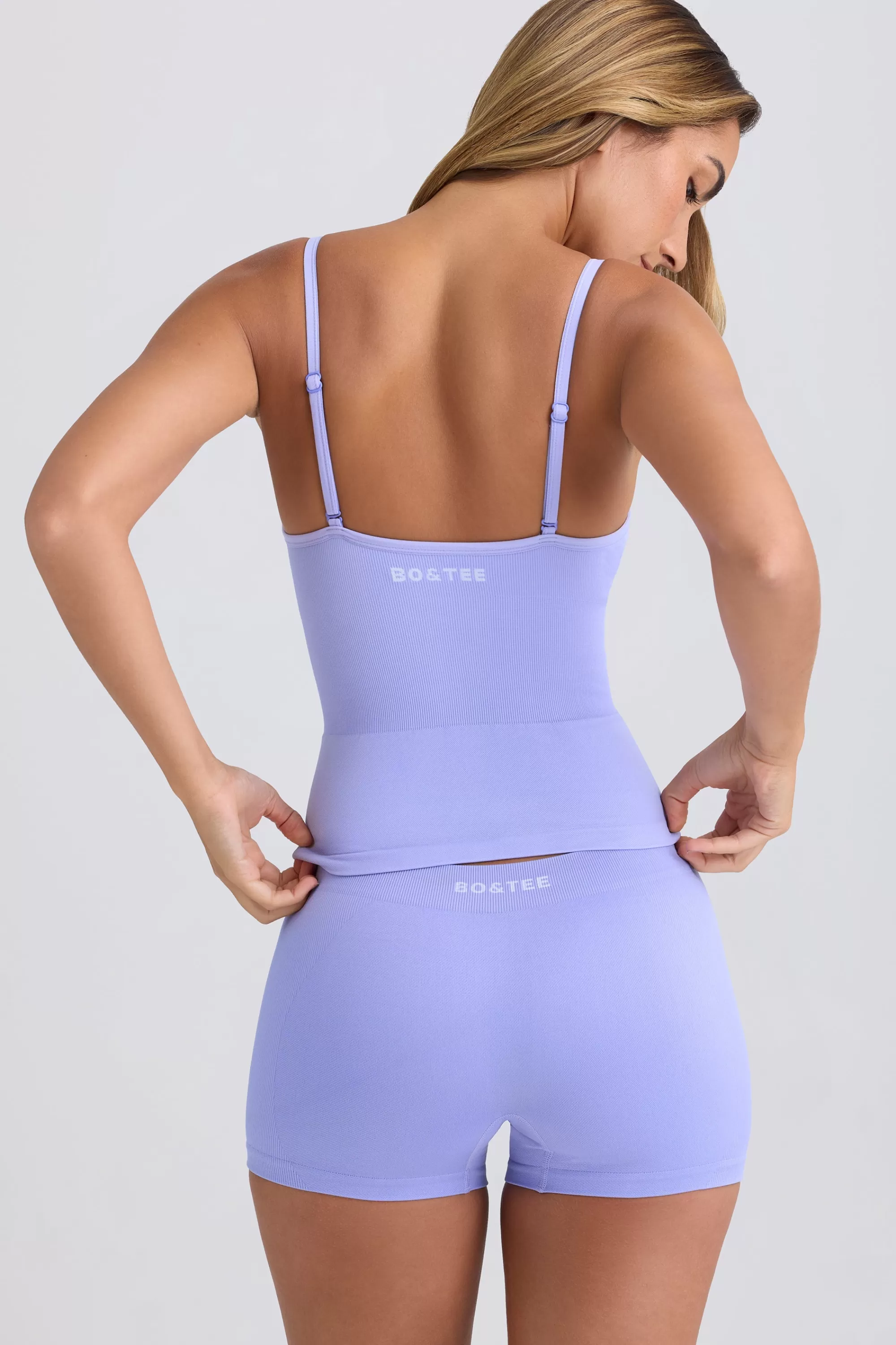 Oh Polly Super Sculpt Seamless Longline Tank Top In Periwinkle Sale