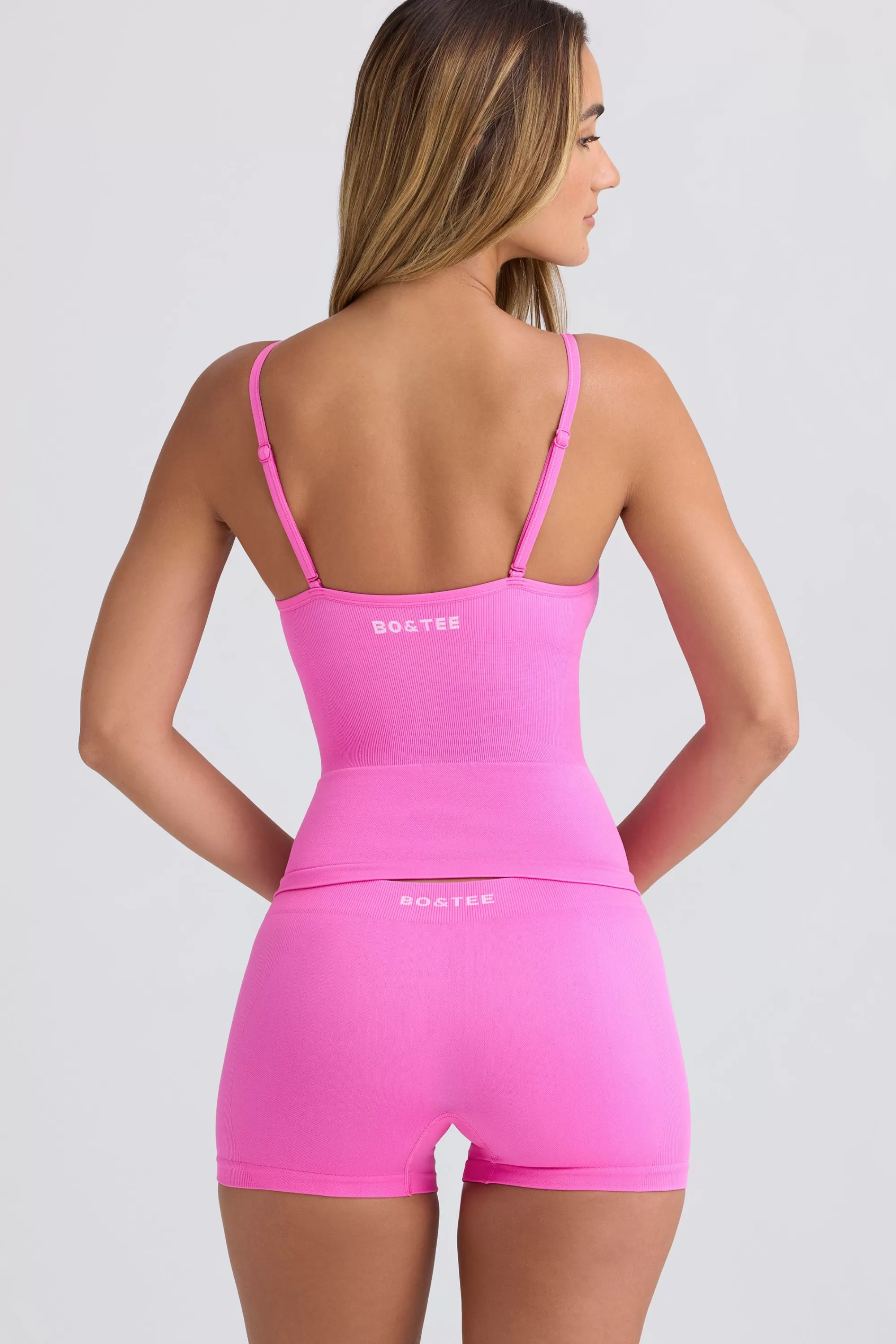 Oh Polly Super Sculpt Seamless Longline Tank Top In Sugar Pink Sugar Pink Best