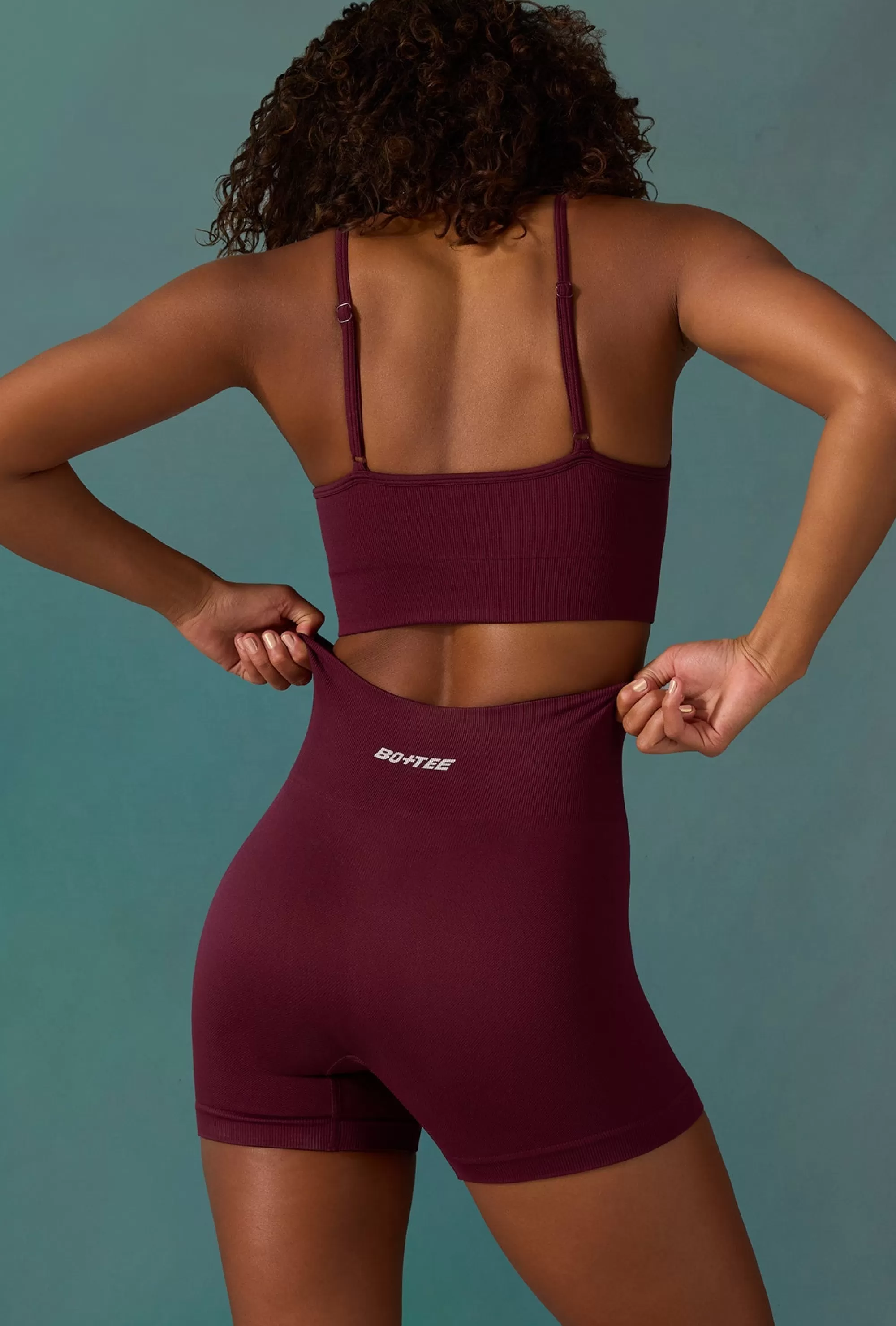 Oh Polly Super Sculpt Seamless Mini Shorts In Plum Shop