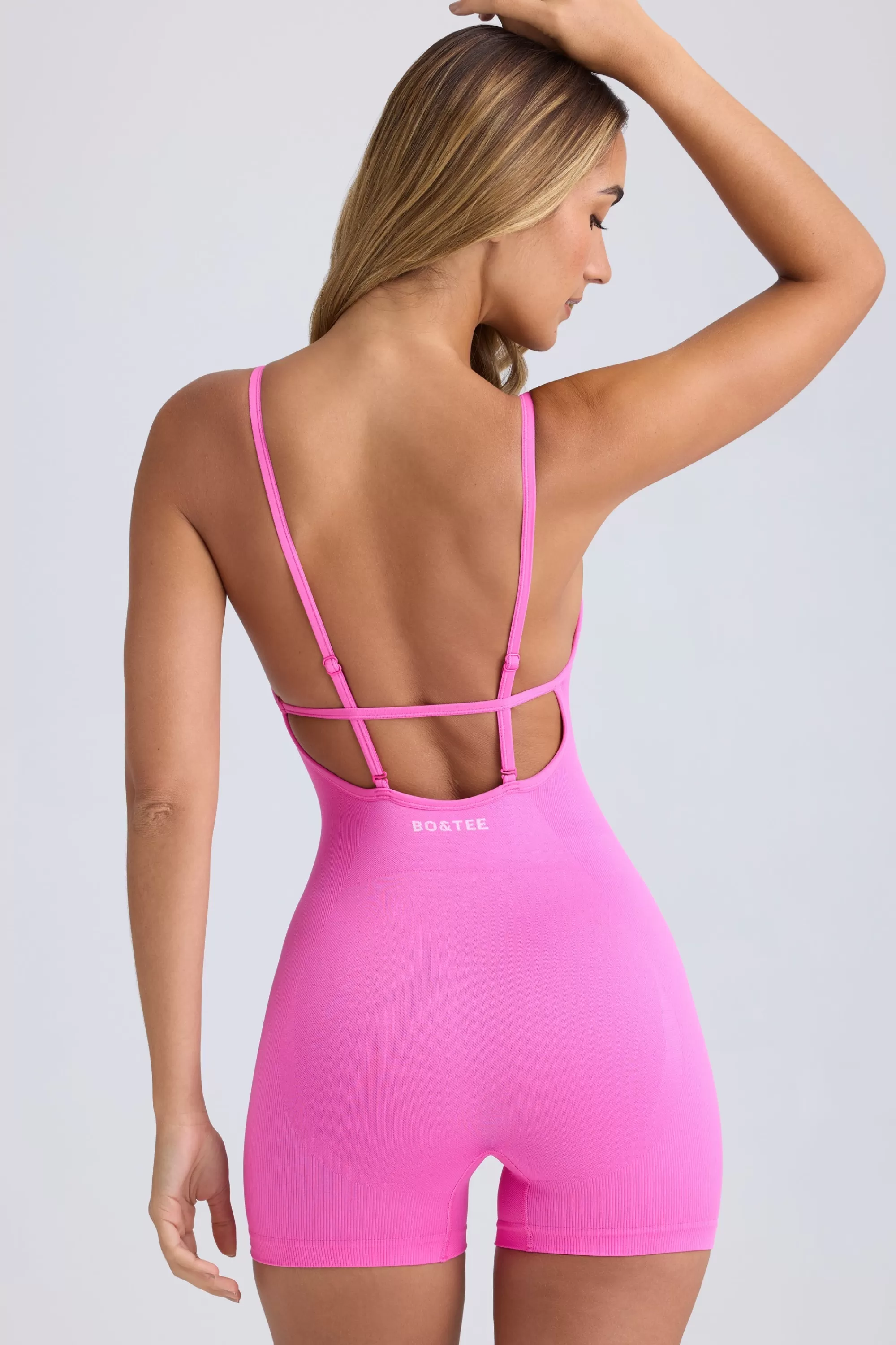 Oh Polly Super Sculpt Seamless Open-Back Unitard In Sugar Pink Sugar Pink Best Sale