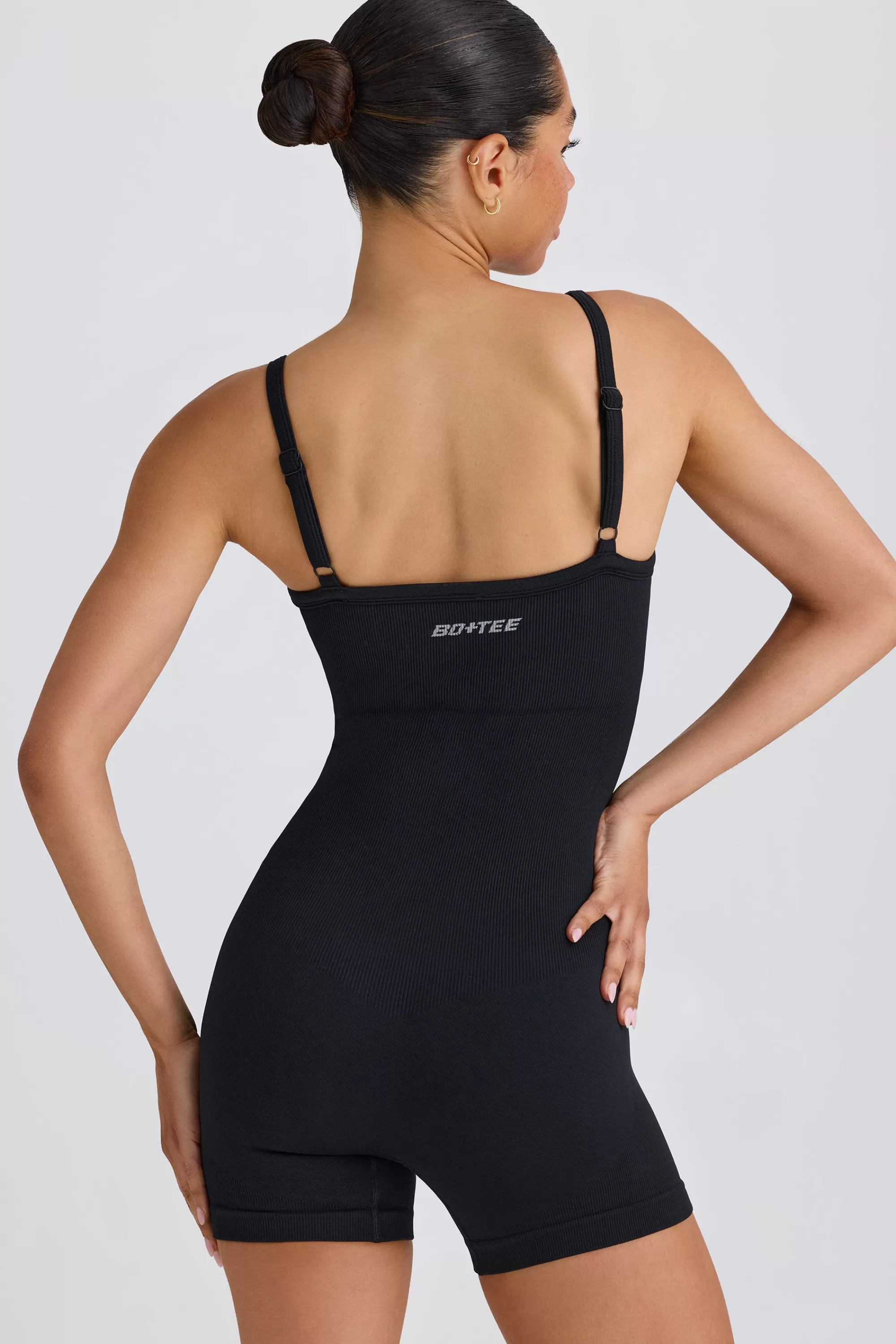 Oh Polly Super Sculpt Seamless Unitard In Black New