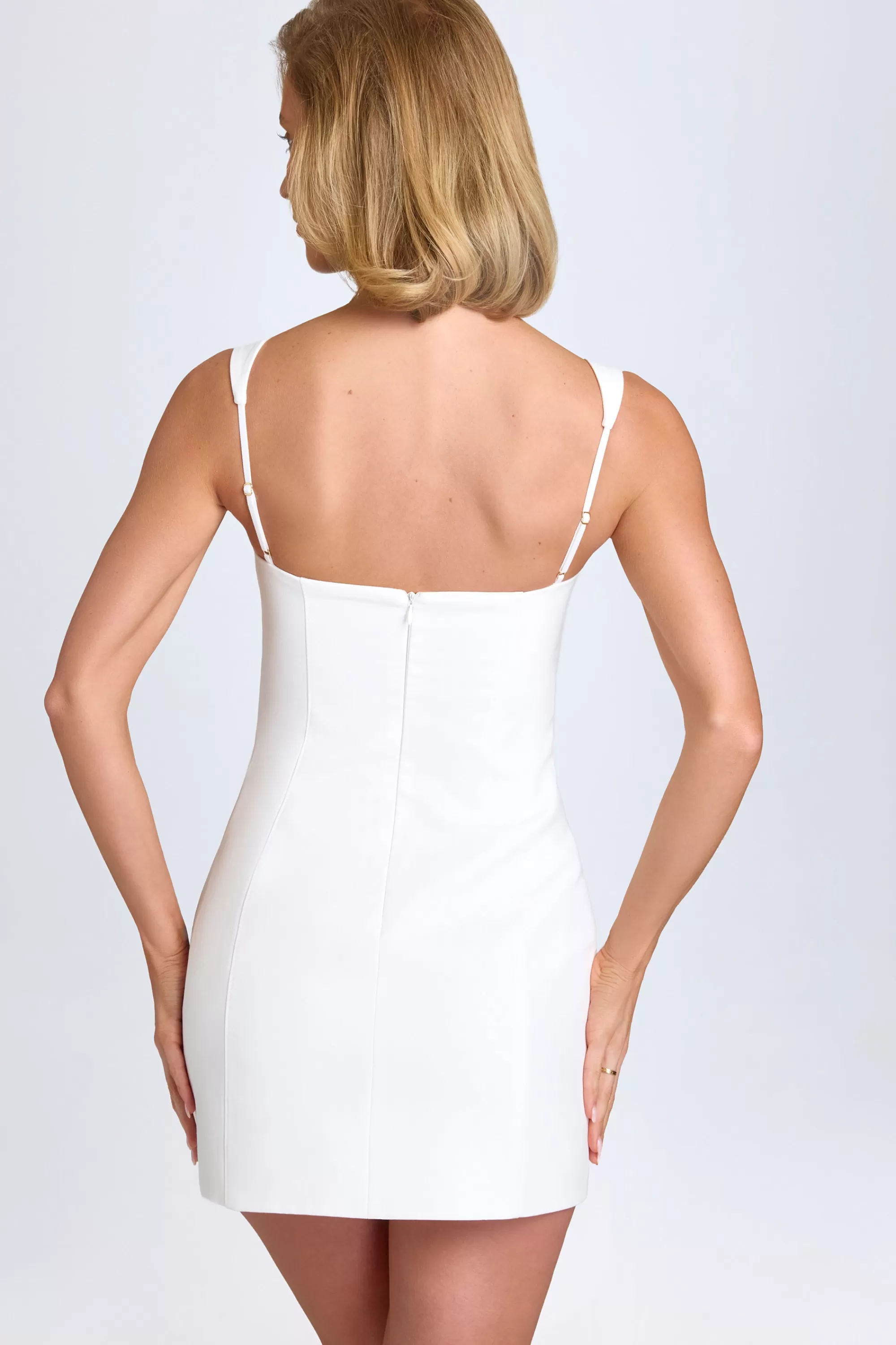 Oh Polly Sweetheart-Neck Micro Mini Dress In White Online