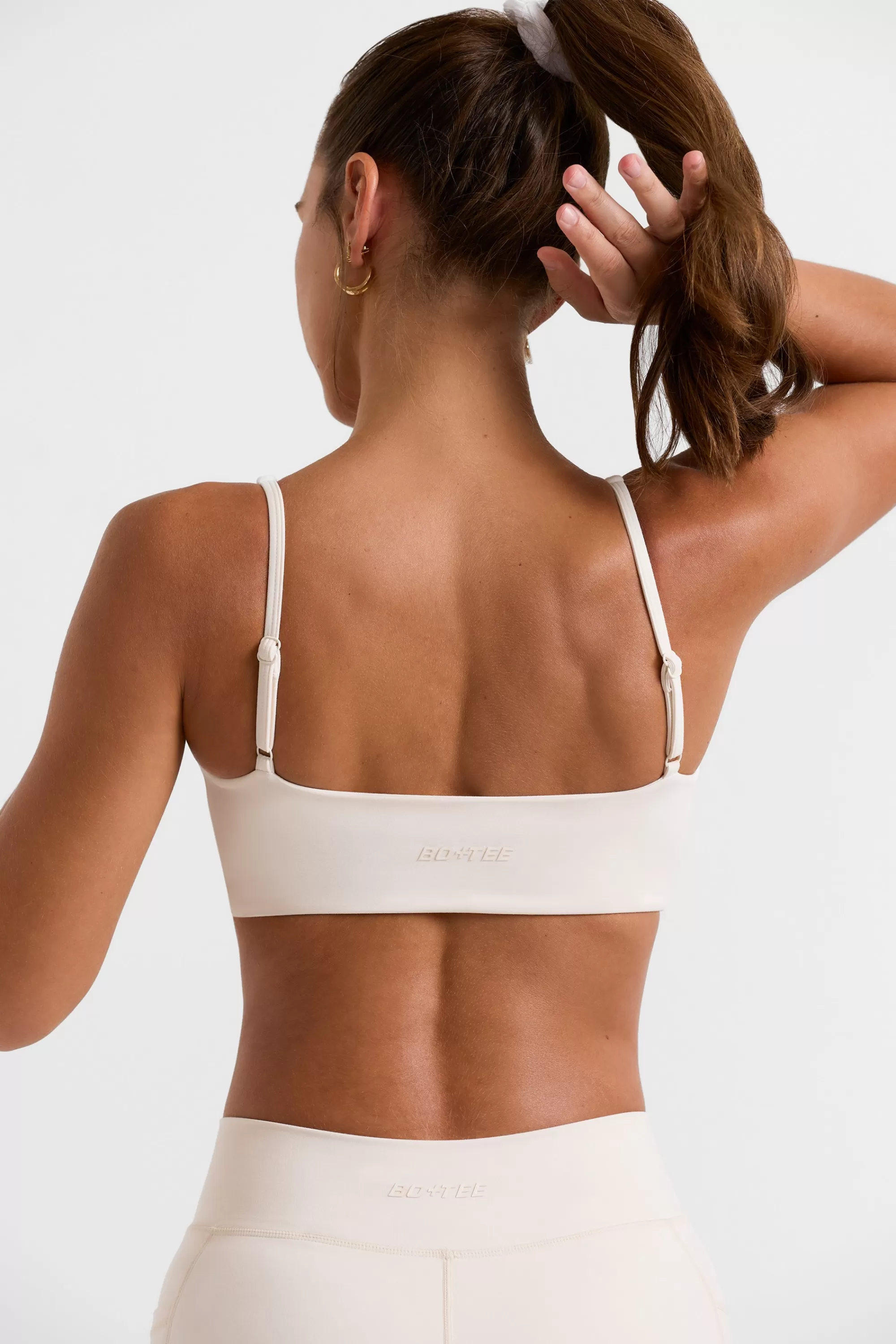 Oh Polly Twist Bust Sports Bra In White Discount