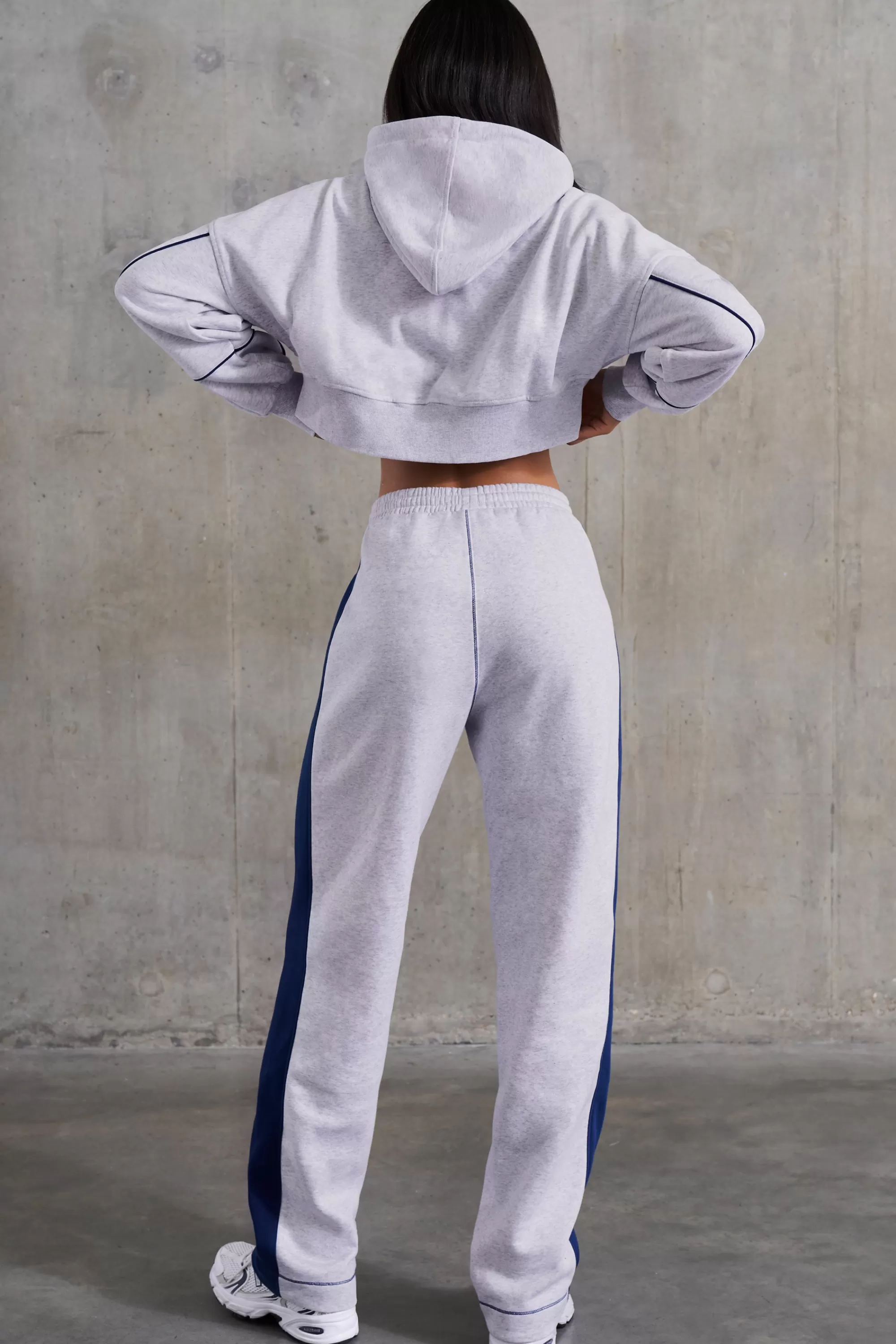 Oh Polly Wide Leg Sweatpants In Heather Grey Best